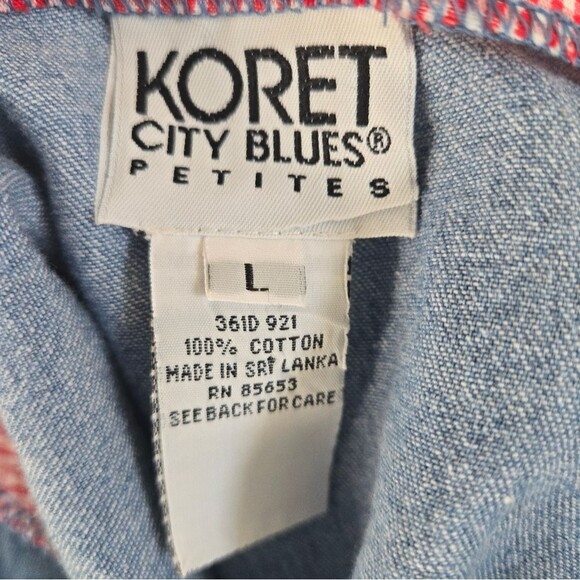 Koret City blues Vintage 90s Western Boho Multi Fabric Denim Button Vest - Picture 3 of 11